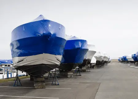 Lifted boats set together