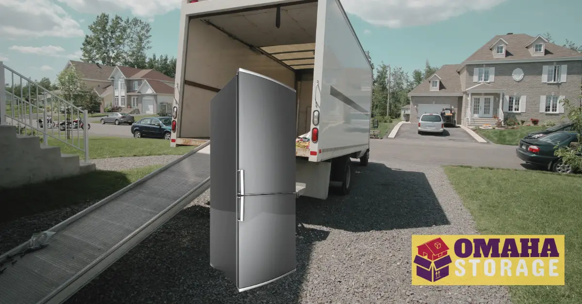Safely moving and storing your refrigerator 5 Moving truck with ramp.